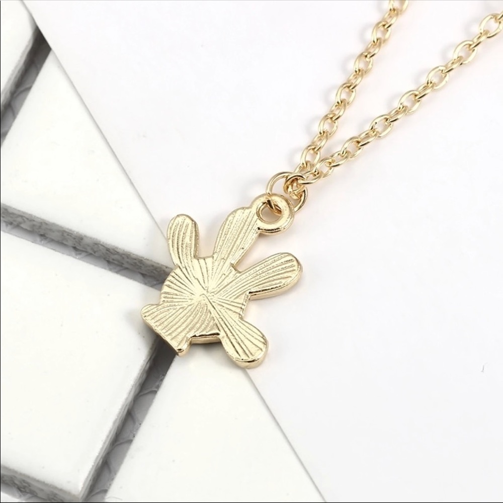 White New Mickey Mouse Glove Pendant Necklace - Picture 2 of 9